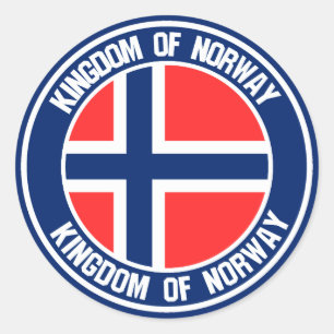 Sticker Rond Emblème rond de Norvège