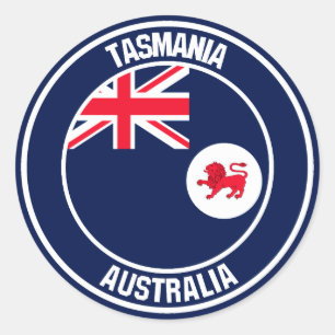 Sticker Rond Emblème rond de Tasmanie