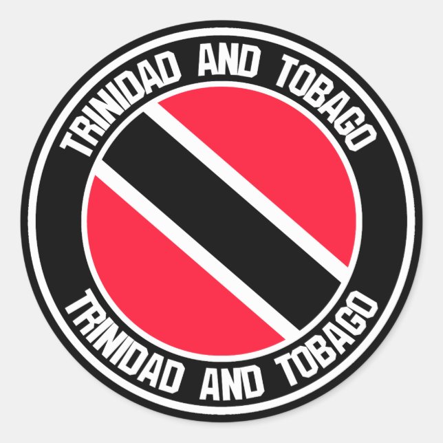Sticker Rond Emblème rond de Trinité-et-Tobago (Devant)