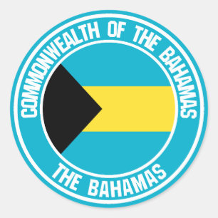 Sticker Rond Emblème rond des Bahamas