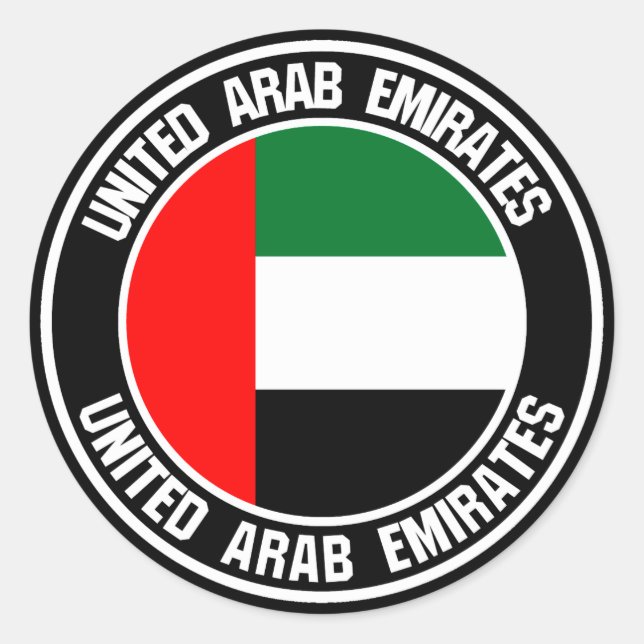 Sticker Rond Emblème rond des Émirats arabes unis (Devant)
