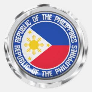 Sticker Rond Emblème rond des Philippines