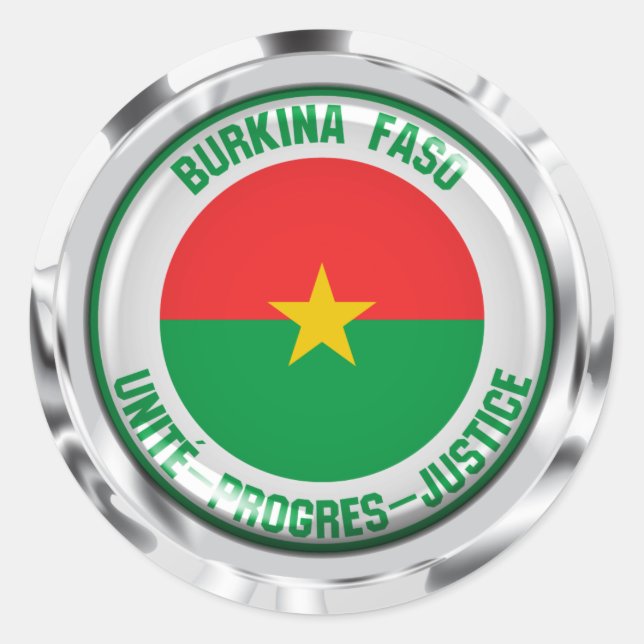 Sticker Rond Emblème rond du Burkina Faso (Devant)