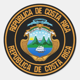 Sticker Rond Emblème rond du Costa Rica