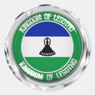 Sticker Rond Emblème rond du Lesotho