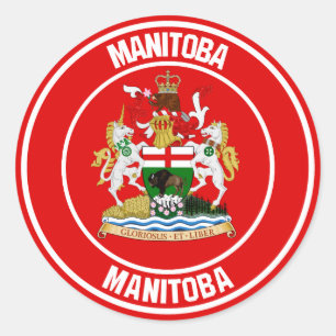 Sticker Rond Emblème rond du Manitoba