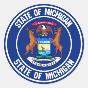 Sticker Rond Emblème rond du Michigan