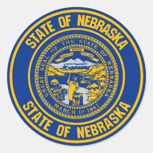 Sticker Rond Emblème rond du Nebraska