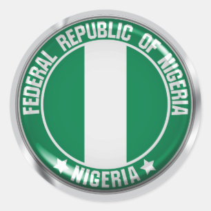 Sticker Rond Emblème rond du Nigéria