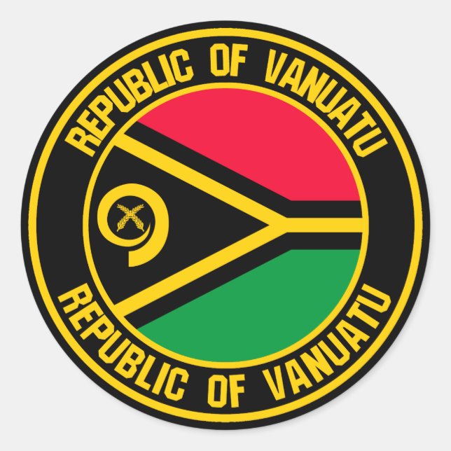Sticker Rond Emblème rond du Vanuatu (Devant)