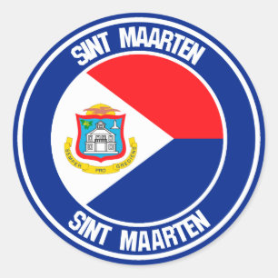 Sticker Rond Emblème rond Sint Maarten