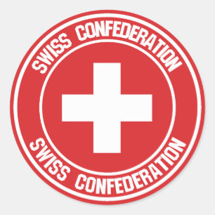 Sticker Rond Emblème rond Suisse