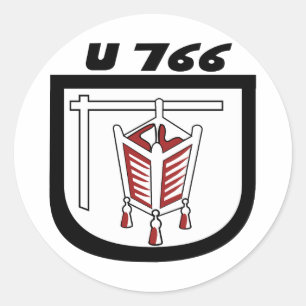 Sticker Rond Emblème sous-marin Kriegsmarine U-766