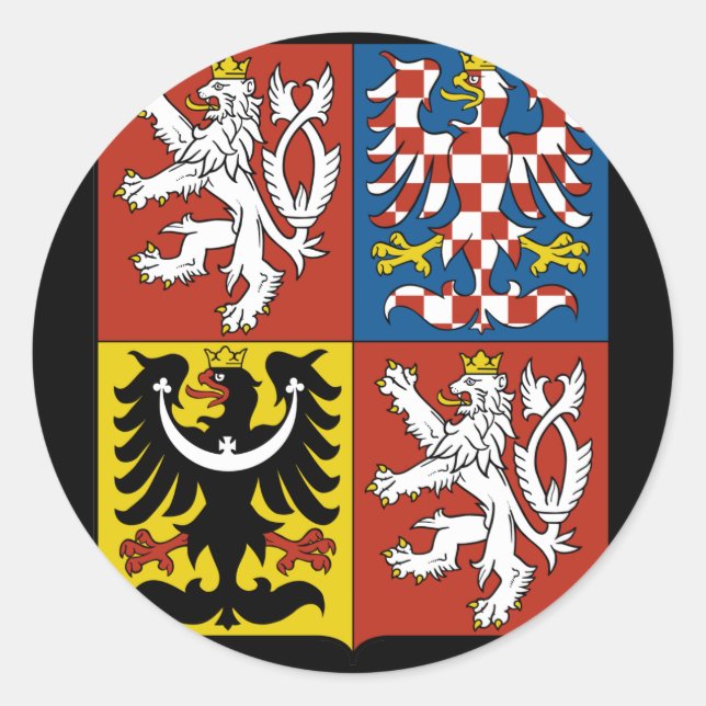 Sticker Rond emblème tchèque (Devant)