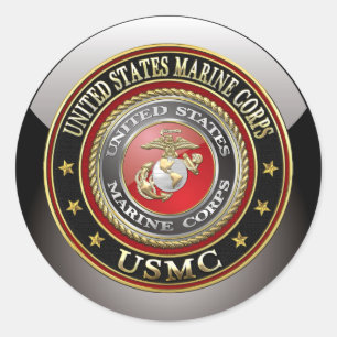 Sticker Rond Emblème USMC [Edition spéciale] [3D]