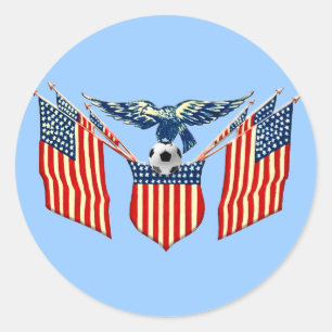Sticker Rond Emblème vintage du football d'Eagle USA