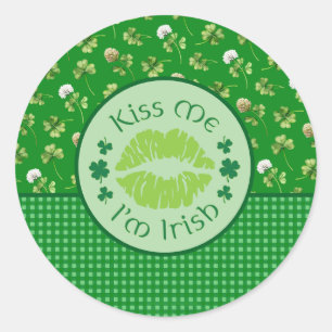 Sticker Rond Embrasse-moi Je suis irlandais