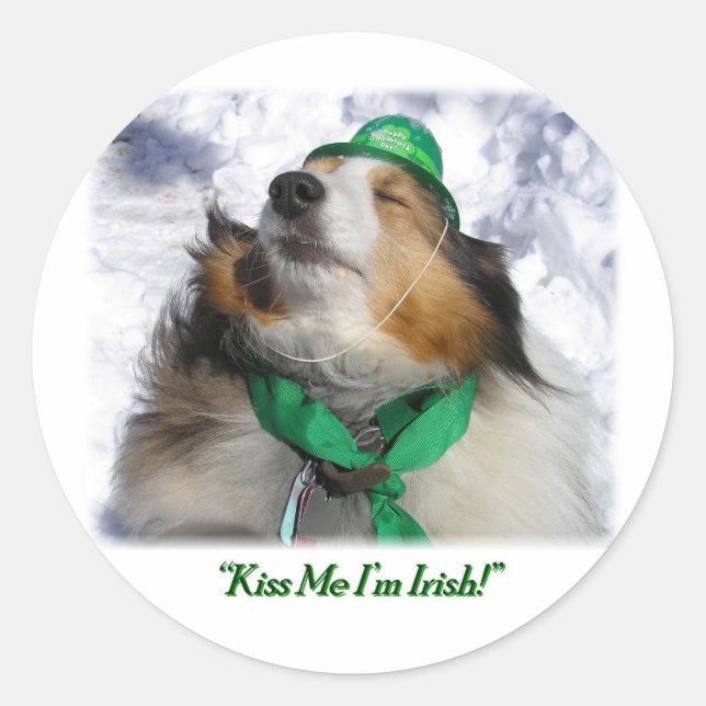 Sticker Rond Embrasse-moi, je suis irlandais ! (Devant)