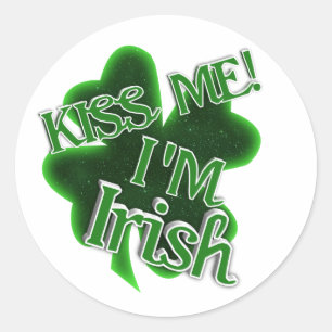 Sticker Rond Embrasse-Moi ! Saint Patrick's Day