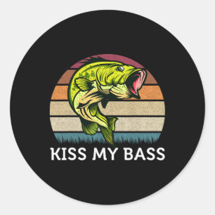 Sticker Rond Embrasse Mon Cul Mignon Design De Pêche Vintage By