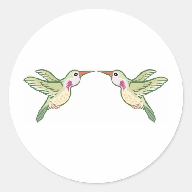 Sticker Rond Embrasser les colibris (Devant)