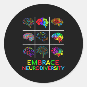 Sticker Rond Embrassez la Neurodiversity Video Game Sensibilisa