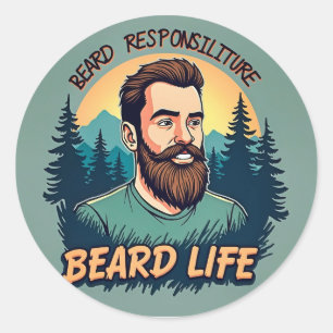 Sticker Rond Embrassez la vie de la barbe : une fête