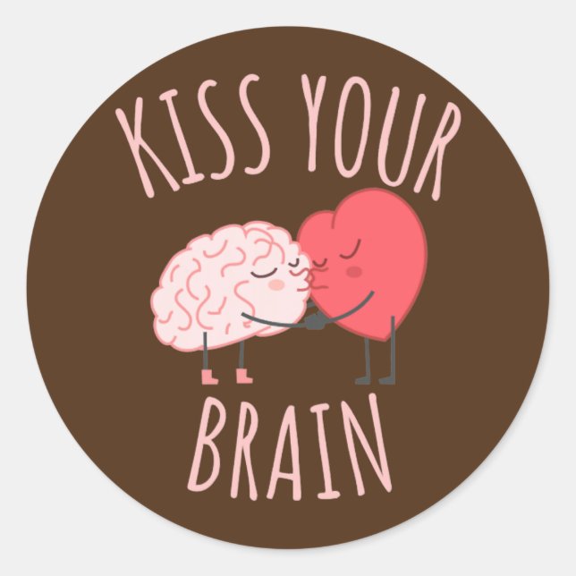 Sticker Rond Embrassez votre professeur de coeur d'amoureux du  (Devant)