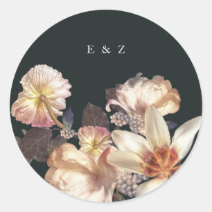 Sticker Rond Emerald Antique Vintage Wedding