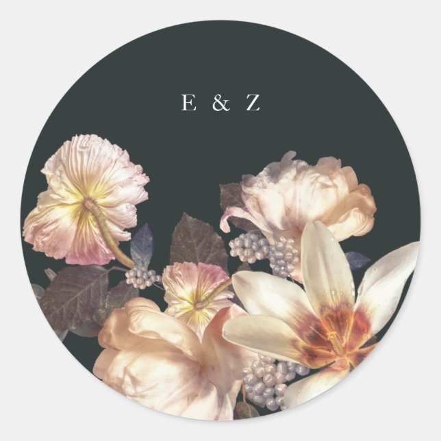 Sticker Rond Emerald Antique Vintage Wedding (Devant)