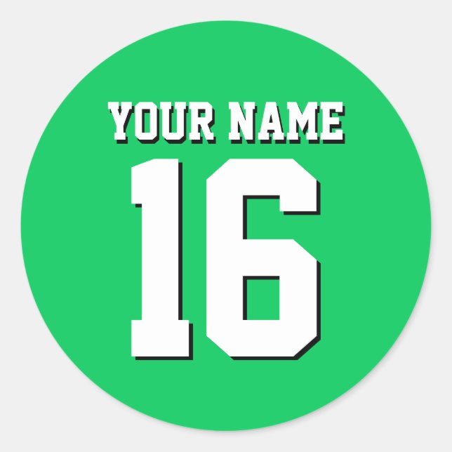 Sticker Rond Emerald Green Sports Jersey Team Jersey (Devant)