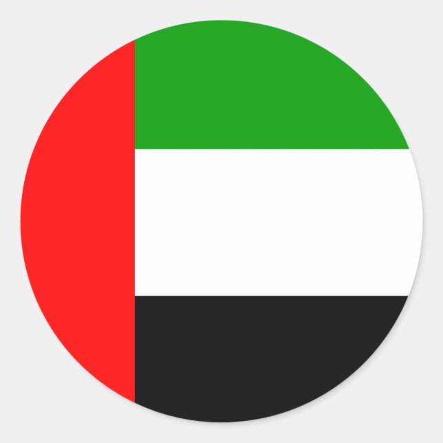 Sticker Rond Emirats Arabes Unis Drapeau de haute qualité (Devant)