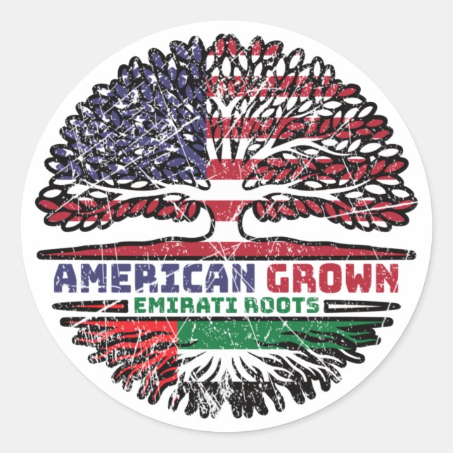 Sticker Rond Émirats arabes unis Émiratie États-Unis États-Unis (Devant)