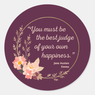 Sticker Rond Emma De Jane Austen Citation I - Style Cute