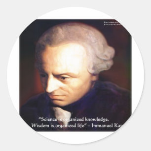 Sticker Rond Emmanuel Kant Science Vs Citation De Connaissances