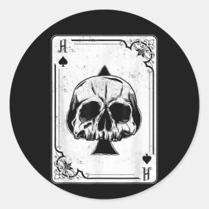 Sticker Rond Emo Gothique Et Punk Ace de Spades Poker Jeu