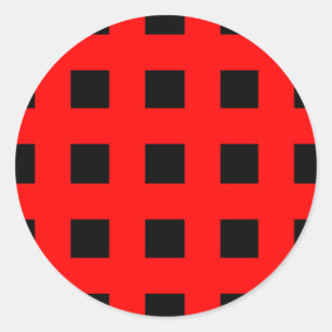 Sticker Rond Emo Stripes Red & Black - Alternative Grunge Rock