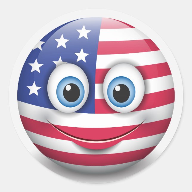 Sticker Rond Emoji américain (Devant)