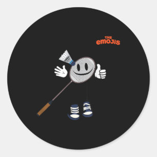 Sticker Rond Emoji Badminton Sports Pouce en l'air 