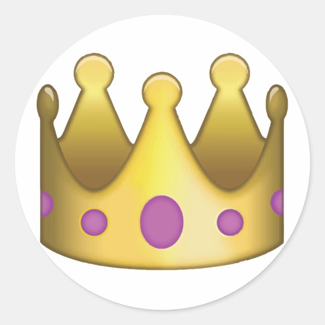 Sticker Rond Émoji de la Couronne (Devant)