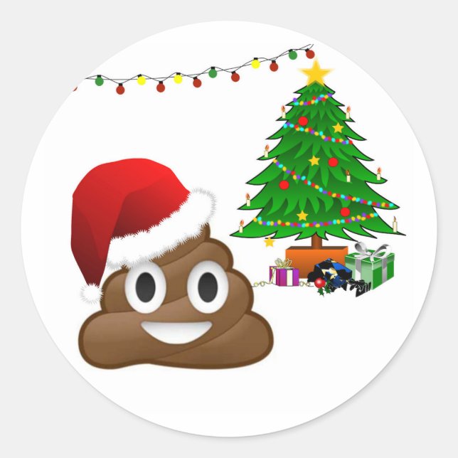 Sticker Rond emoji de noël (Devant)
