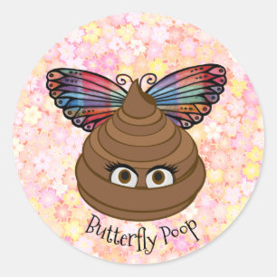 Sticker Rond Émoji de papillon