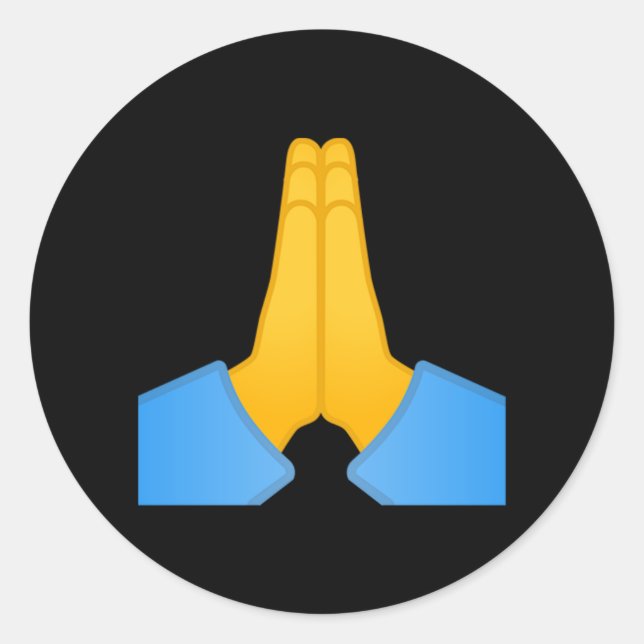 Sticker Rond Emoji des mains pliées (Devant)