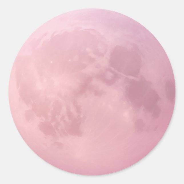 Sticker Rond Emoji Doux Rose Lune (Devant)