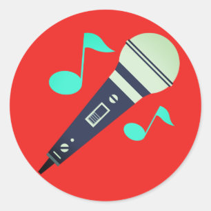 Sticker Rond Emoji du microphone musical