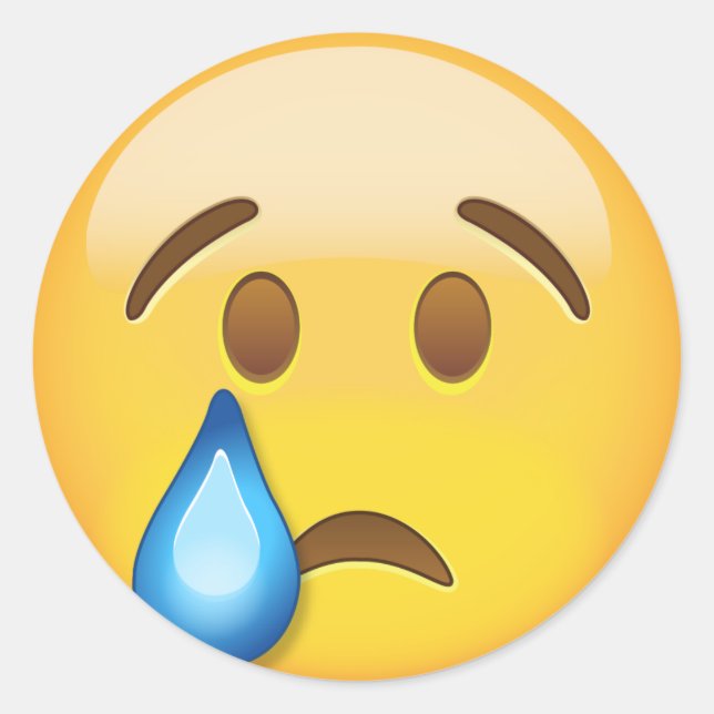Sticker Rond Emoji Face Pleurer (Devant)