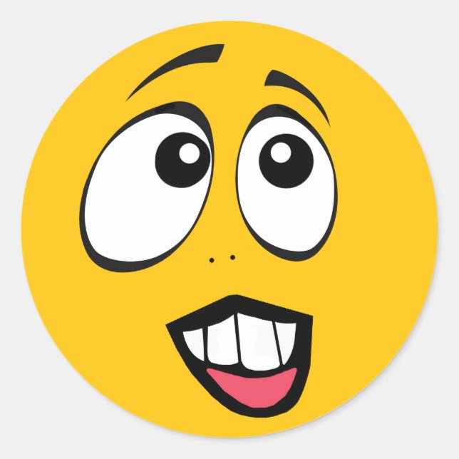 Sticker Rond Emoji Jaune Concerné (Devant)