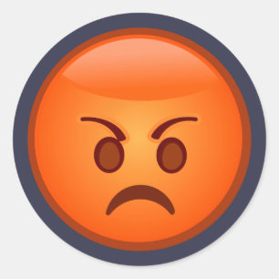 Sticker Rond Emoji Mad Face