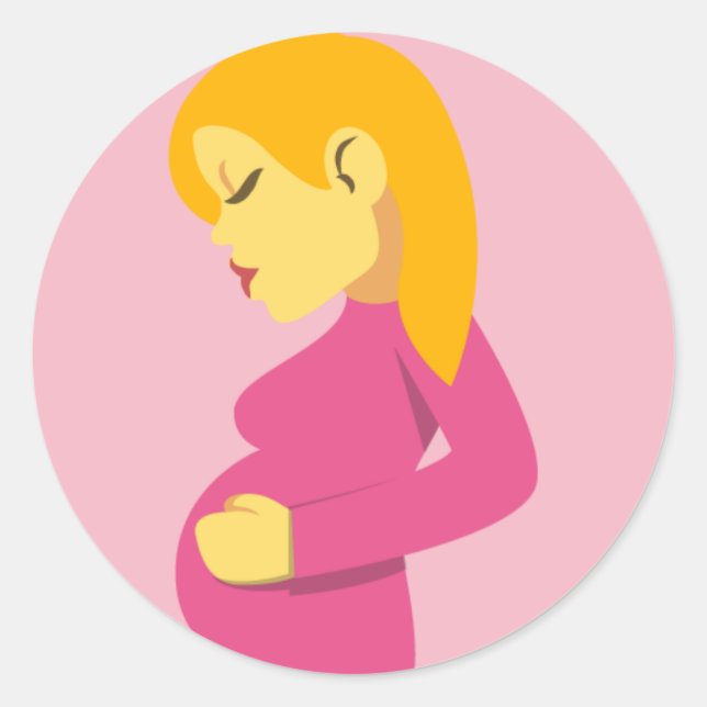 Sticker Rond Emoji mère enceinte (Devant)
