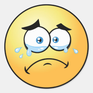 Sticker Rond Emoji Petit Pleurer